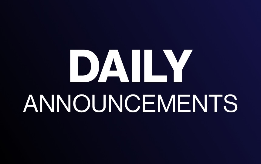 Daily Announcements in a blue square