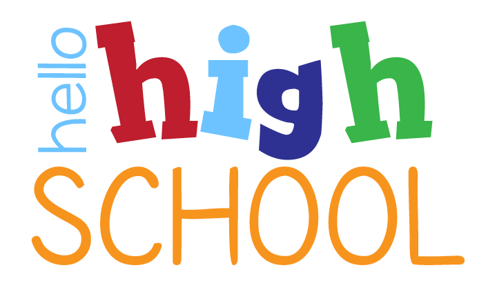 Hello High School each letter in a different color